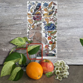 Rabbit Jacobean Azulejo Floral Mural 8pc L Linha 4