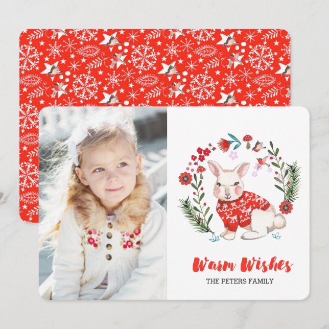 Rabbit Natal | Convites para Fotografias (Frente/Verso)