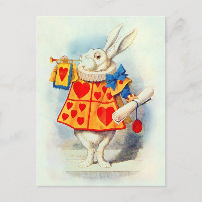 Rabbitt Alice Wonderland ~ Cartão postal / Convite (Frente)