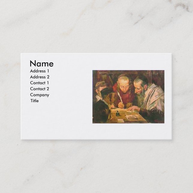 Rabino ou cartão de visita de Rav (Frente)