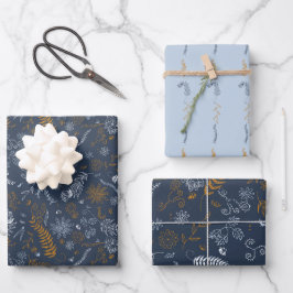 Rabiscos florais em azul