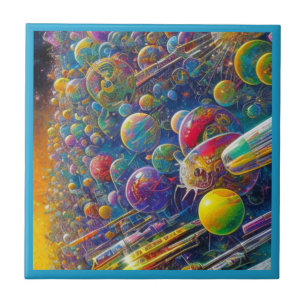 Raça Espacial azulejo cerâmico pequeno