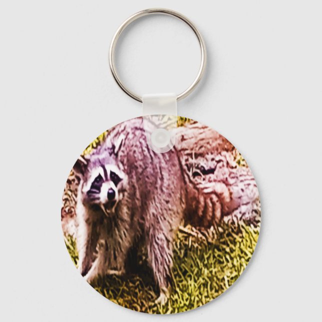 Raccoon Com Chaveiro De Fleur De Lis (Frente)