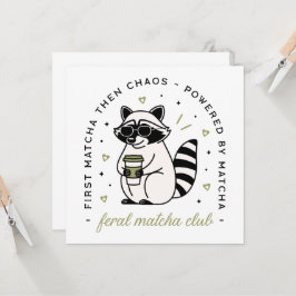 Raccoon com matcha clube engraçado kawaii