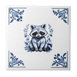 Raccoon Delft Blue Corners Woodland Animais