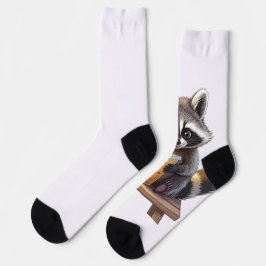 Raccoon Drinking Iced Coffee