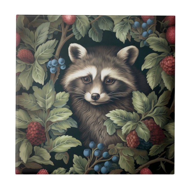 Raccoon e bagas inspiradas por William Morris (Frente)