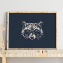 Raccoon | Forest Animal Raccoon Wall Impressão