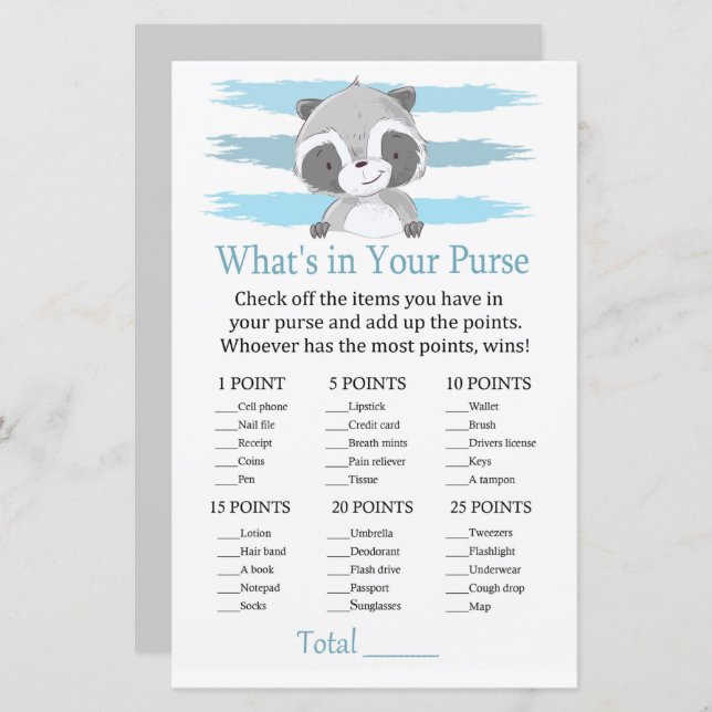 Raccoon O que há no seu jogo (Frente/Verso)