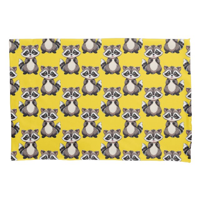 Raccoon Pattern Design Yellow  (Frente)