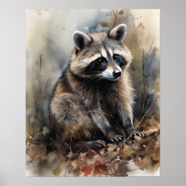 Raccoon Woodland Impressão