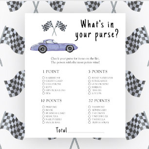 Race car chá de fraldas O que há no seu jogo