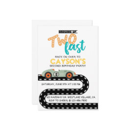 Race Car - Convites de aniversário, Segundo Aniver