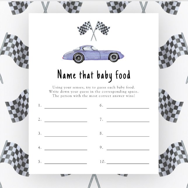 Race car - Nomeie esse jogo de comida (Criador carregado)