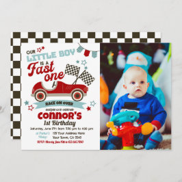 Race Car Themed Convite de festas para segundo ani