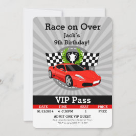 Race Car VIP Passe o convite de Aniversário!