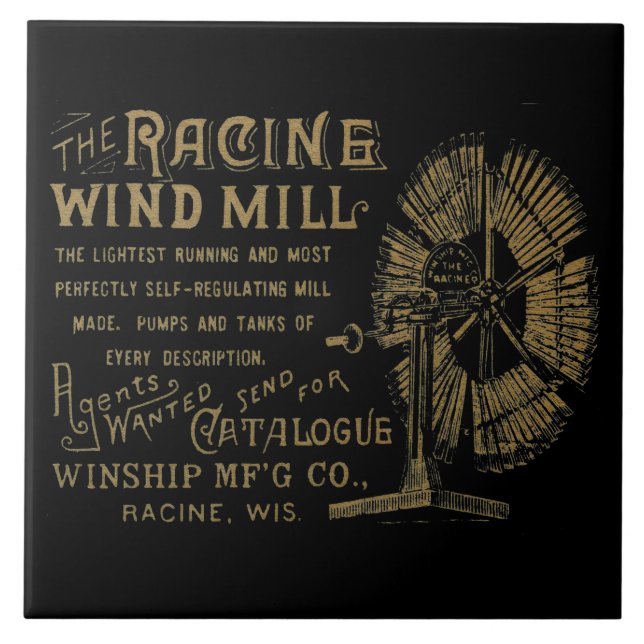 Racine Wind Mill Racine Wisconsin 1889 (Frente)