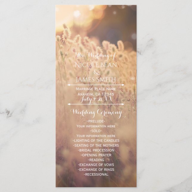 Rack do Programa de Casamento de Campo Russo Flor (Frente)