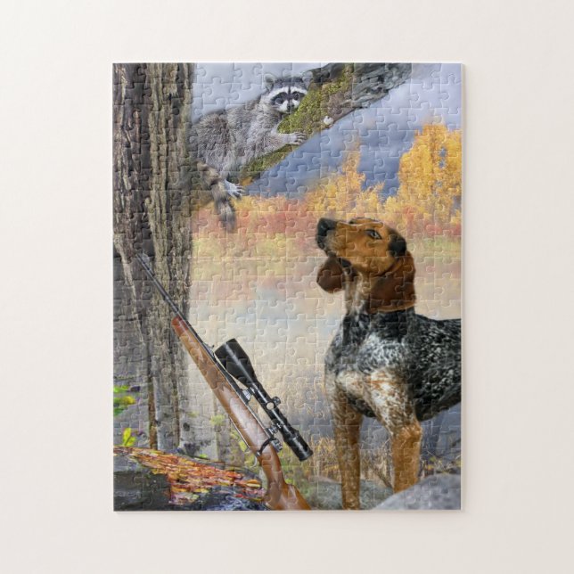 Racum prendido em um quebra-cabeça da árvore (Vertical)