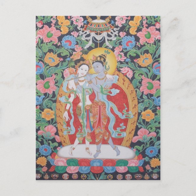 Radha-Krishna Cartão postal A (Frente)