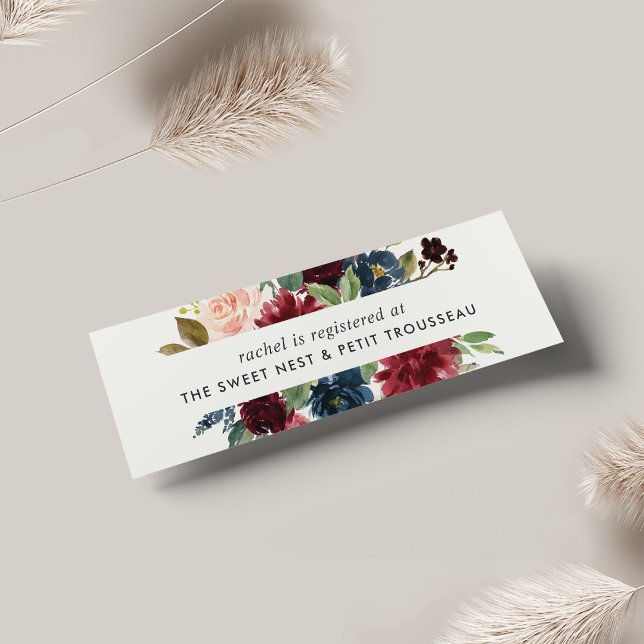 Radiant Bloom Bridal Registry Insert Cards | Mini (Criador carregado)