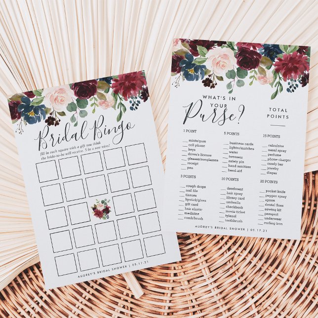 Radiant Bloom Double-Sided Bridal Shower Game (Criador carregado)