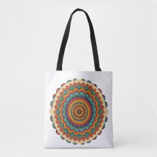 Radiant Mandala Boho Tote Bag