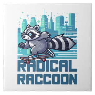 Radical Raccoon Urban Skateboarder