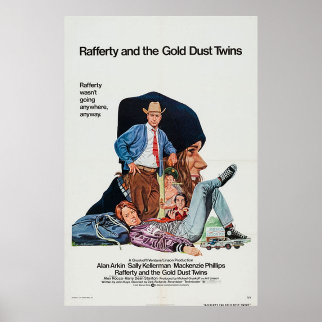 Rafferty e o poster do filme Dourado Dust Twins (Frente)