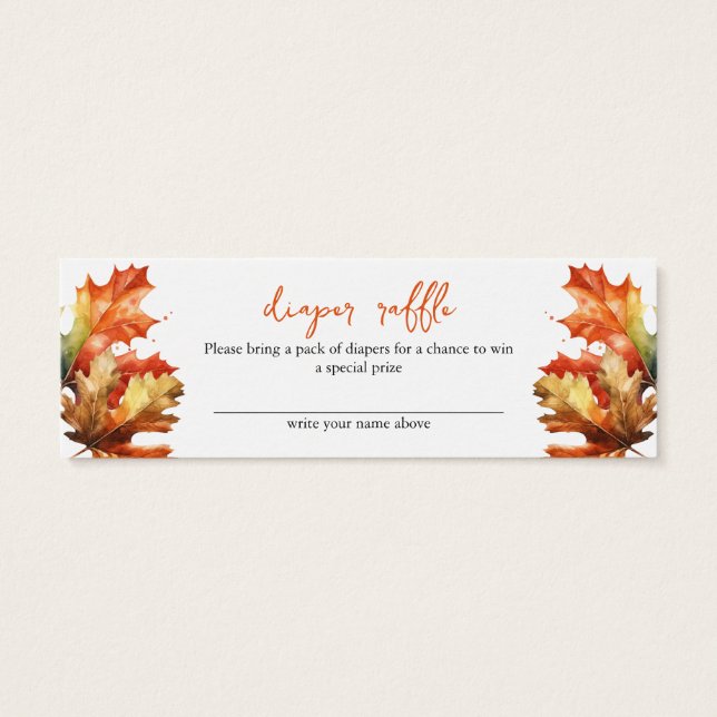 Raffle de Fralda de chá de fraldas de Folhas de Ma (Verso)