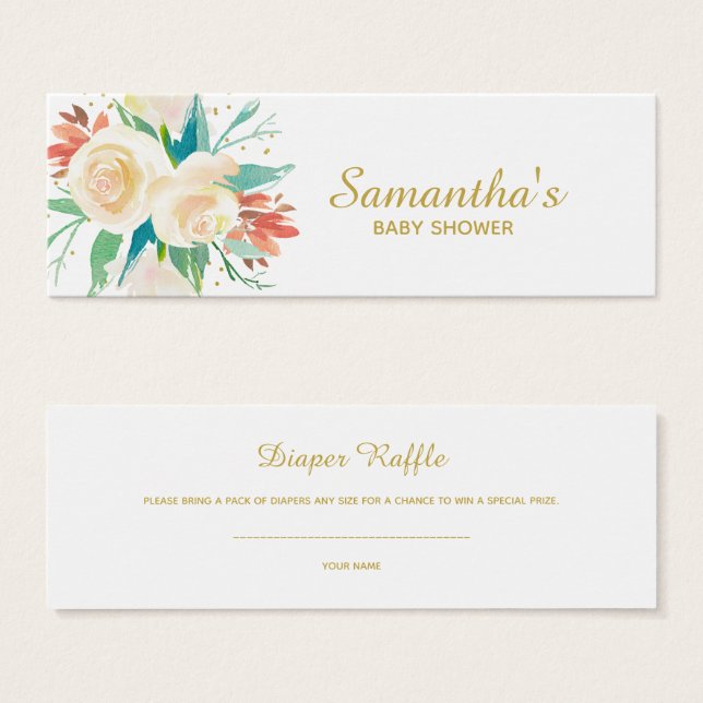 Raffle de Fralda Floral de Pêssego Claro (Frente & Verso)