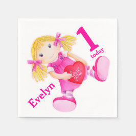 Rag doley art garotas guardanapos primeiros aniver