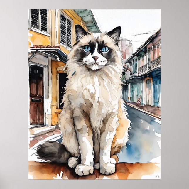 Ragdoll Cat - Cat Art Impressão (Frente)