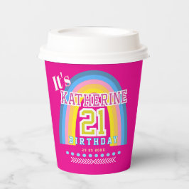 Rainbow 21st Birthday Hot Pink