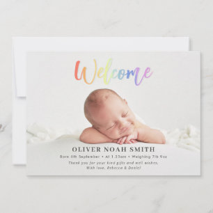 Rainbow Baby Birth Anúncio Bem-vindo
