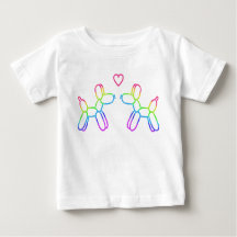 Rainbow Balloon Cães apaixonados por camiseta bebê