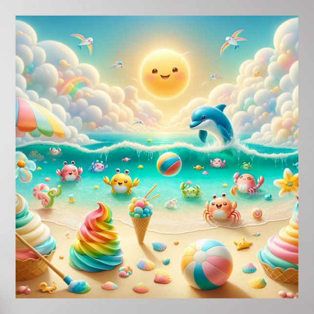 Rainbow Beach Nursery Poster (Frente)