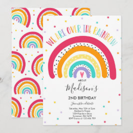 Rainbow Birthday Convite Bright Festa Arco-Íris