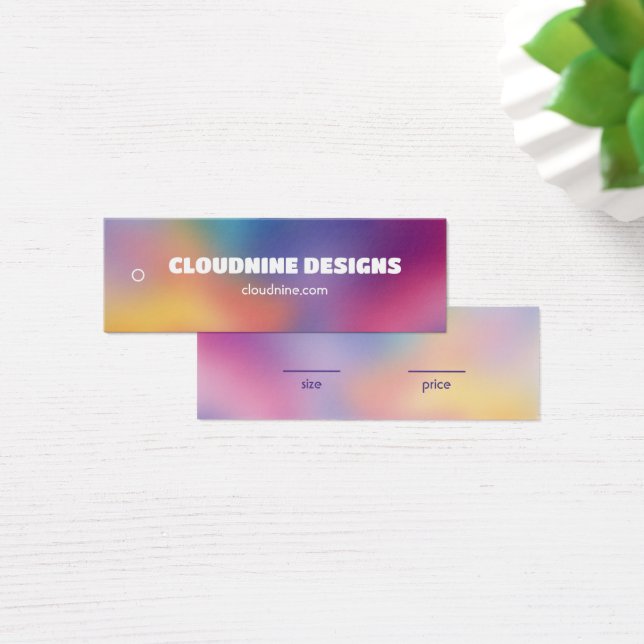 Rainbow Blur Clothing Size Price Hangtag Card (Mesa)