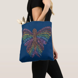 Rainbow Butterfly (dark blue) - Tote