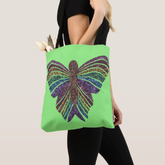 Rainbow Butterfly (light green) - Tote