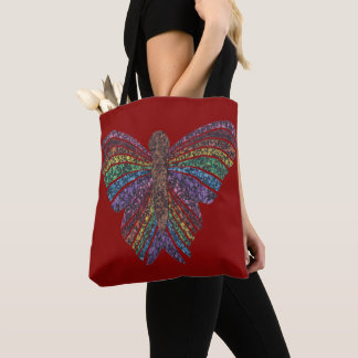 Rainbow Butterfly (red) - Tote