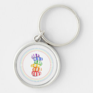 RAINBOW CANDY Premium Round Chaveiro
