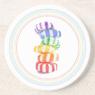 RAINBOW CANDY Round Sandstone Porta copos