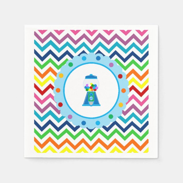 Rainbow Chevron Gumball - guardanapos (Frente)