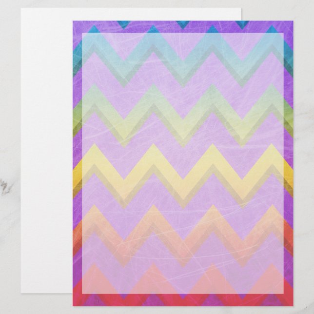 Rainbow Chevron por Shirley Taylor Letterhead (Frente/Verso)