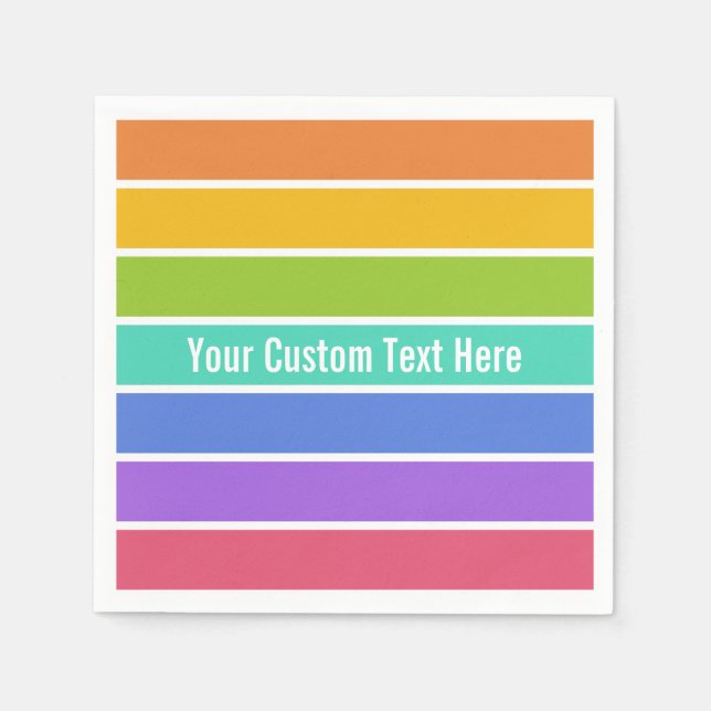 Rainbow Cores guardanapos de papel personalizados (Frente)