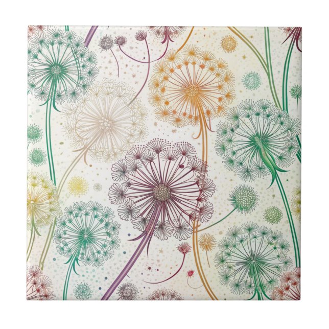 Rainbow Dandelion Breeze - Whimsical Floral (Frente)