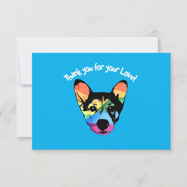 Rainbow Dog, cartão, cartões de agradecimentos (Frente)