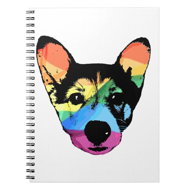 Rainbow Dog, livro de anotações, caderno espiral (Frente)